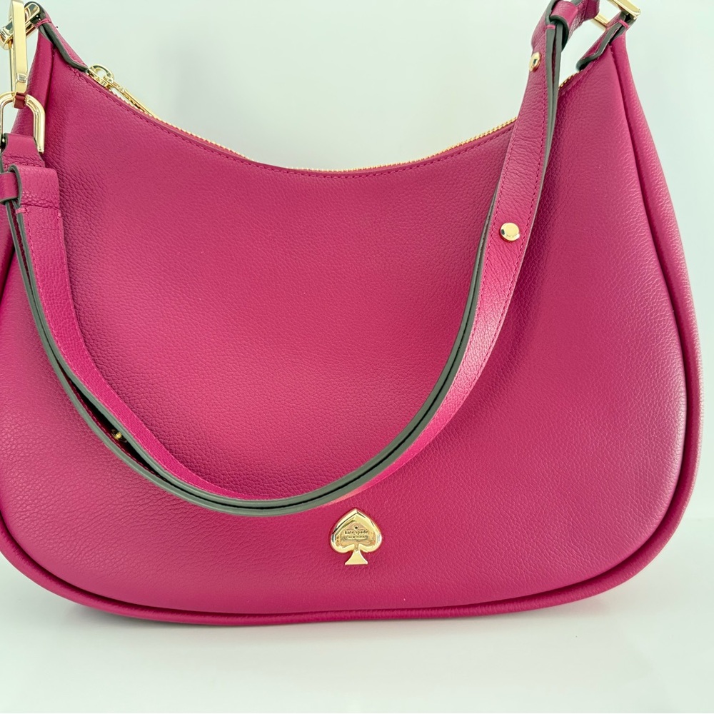 Kate Spade Kayla Crossbody – Pebbled Leather, Raspberry (NWT)